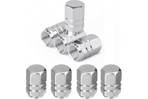 QISF 8 PCS Tire Valve Stem Caps | Aluminum Tire Valve Cap with Rubber Ring | Tyre Dust Caps | Universal Tire Stem Dust Covers Replacement for Cars Bicycle Trucks Motorcycles| Silver