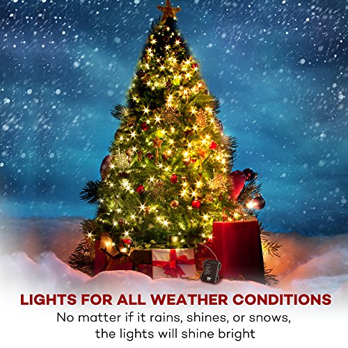 Lichterkette Batterie betrieben 50er LED TaoTronics warmweiß 5m dimbare Kupferdraht wasserdicht Sternenlicht außen und innen mit 8 Betriebsarten, Dekorative Lichter für Ostern Pfingsten Party Hochzeit Feste - 4
