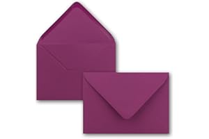 FARBENFROH BY GUSTAV NEUSER 100 buste - Amarena - DIN C6 - 114 x 162 mm - Buste con incollaggio a umido senza finestra per biglietti d'auguri e inviti - Serie FarbenFroh