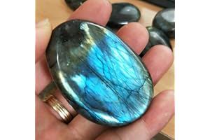 Waroomss 1 pc Pierre polie de labradorite, morceau d'artisanat de quartz poli de pierre de lune de cristal naturel pour des passages, herbe de jardin, fabrication de collier, décoration d'aquarium