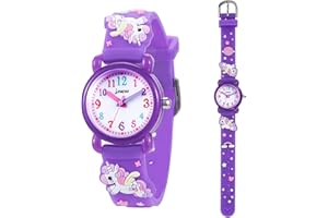 Anloo Toddler Kids Children Watch,3D Cute Cartoon Silicone Band Wristwatches Time Teacher Gifts Watches for Kids Girls Toddlers