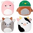 Squishville by Squishmallows SQM0079, Four 2, Irresistibly soft Colourful Plush Farm Animals, Mini Squishmallows, Mystery Squad