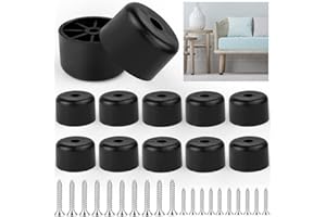 SCHYIDA 12 Piezas Patas de Plástico para Muebles Pies Redondos para Muebles de 40 x 25 mm con Tornillos Protector para Patas de Muebles de Madera Patas de Plástico para Levantar Mesas Sillas Sofás