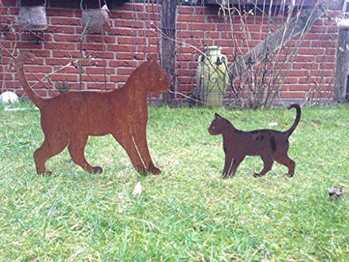Gartenstecker Edelrost – laufende Katze groß – Höhe 29 cm - 3