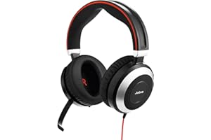 ‎JABRA Jabra Evolve 80 UC Stereo Over-Ear Headset przewodowy – Unified Communications słuchawki z aktywną redukcją szumów, jack 3,5 mm, kolor czarny - Ujednolicona komunikacja