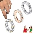Moissanite Magnetology Lymphvity Ring, Kanni Chalcedony Titanium Slimming Ring, Magnetic Zircon Shaping Cross Full Moissanite Diamond Ring, Magnetology Lymphatic Ring (Mix,10)