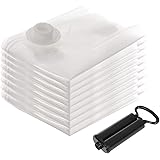 SONGMICS 8-TLG Vakuumbeutel Aufbewahrungsbeutel Kompressionsbeutel mit Pumpe, Wiederverwendbar für Bettwäsche, Kleidung, Kiss