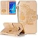 Produktbild Neu ISENPENK Samsung Galaxy J7(2016)/J710/J7(2016) Duos Hülle Leder [Gold],Schädel Samsung Galaxy J7(2016)/J710/J7(2016) Duos Case Flip Case 3-in-1 Bookstyle Geldbörse Tasche,Muster Standfunktion Schutzhülle Tasche Credit Card Slots Wallet Case Leder