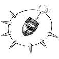 YouU 2 Pcs Panther Necklace & Black Panther Mask Wakanda King T'Challa Pendant Necklace Necklace for Men Women gift
