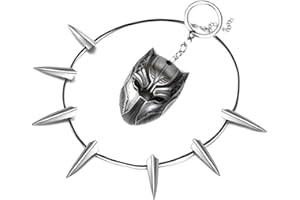 YouU 2 Piezas Collar de Pantera Negra y Máscara de Pantera Negra Wakanda King T'Challa Collar Colgante Collar de Superhéroe para Hombres Mujeres