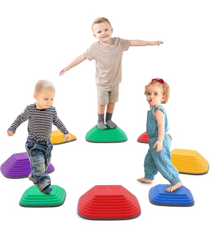Pierres D'équilibre pour Enfants,11Pierres Durables et Antidérapantes,Favorise l'équilibre et la Motricité chez les enfants,Parcours D'obstacles pour L' intérieur et L'extérieur (Classique Pierres D'équilibre pour Enfants,11Pierres Durables et Antidérapantes,Favorise l'équilibre et la Motricité chez les enfants,Parcours D'obstacles pour L' intérieur et L'extérieur (Classique