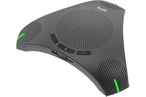 RayBit Altavoz de Conferencia con Micrófono para 8-10 Personas Reuniones de Negocios, Microfono Omnidireccional USB de 360° para PC/Laptop/Computadora/Escritorio/Videoconferencia/Zoom/Skype/Teams