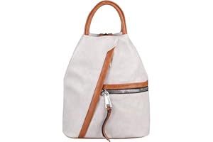 ITALYSHOP24.COM OBC Damen Rucksack Tasche Schultertasche Leder Optik Daypack Backpack Handtasche Tagesrucksack Cityrucksack