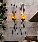 Tied Ribbons Wall Sconce / T Lights Holder Pack Of 2(Black, Metal)