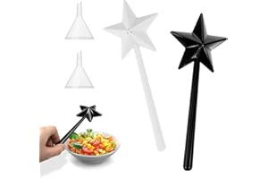 ChAusa 2 Pezzi Bacchetta Magica per Sale e Pepe, Spargere Spezie, Dispenser Per e Pepe, Ricaricabili Spezie Dispenser per Spezie con Fori per i Viaggi in Campeggio in Cucina (Nero+Bianco)