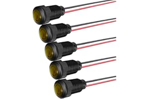 Gebildet 5 uds LED plástico indicador piloto luz 220V montaje orificio tamaño 12mm (naranja)