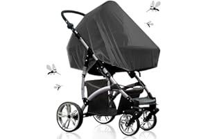 FFTANXS Mosquitera Carro Bebe Universal, Antimosquitos Bebé|Verano Funda Carrito, Mosquiteras para Silla de Paseo, Elástica y Lavable Red Anti Insectos Universal para Cochecitos, Capazos y Portabebés-Negro