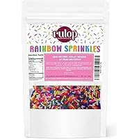 Rulop Dairy Free Rainbow sprinkles 500g, Colourful Sugar Strands That Are a Tasty and Exciting Option For Topping Cakes, Ice