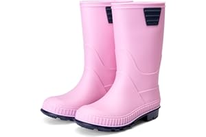 DREAM PAIRS Kids Rain Boots Easy-On Lightweight Non-Slip Outsole for Boys & Girls Outdoor Rainy Day Play