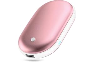 GBOKYN Scaldamani ricaricabili USB 5200 mAh riutilizzabili tascabili e power bank, riscaldatore elettrico portatile mani calde come regalo per la famiglia (rosa)