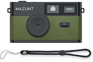 MAZUNT Retro Digitalkamera, 12 MP, bildschirmfreie Vintage-Kamera mit 4 Filtern, Einwegkamera-Ersatz, inkl. 8 GB SD-Karte für tausende Fotos, grün