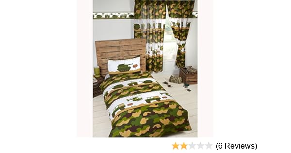 Army Camp Camouflage Tanks Duvet Covers Matching Curtains