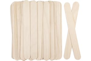 WISYOK 120 st. Träspatel, Träpinnar för Pyssel, 150×18 mm | Obehandlade Trästjälkar, Glasspinnar Trä, Färgblandningspinnar i Trä, för Hantverk, Modellbygge, Trädgårdsetiketter