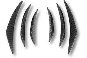 HUAER Spoiler Auto, 6 pezzi Universale in fibra di carbonio per auto Paraurti anteriore Labbro paraurti Pinna Spoiler Fin Paraurti Diffusore Spoiler Labbro Spoiler diffusore universale