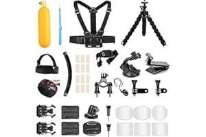 AKASO Caméra Sport 14 Accessoires en 1 Pack pour Gopro Hero AKASO EK7000 Brave 4 V50 Pro EK7000 Pro V50 Elite Dragon Touch Vision3 Vision4 CAMPARK Vemont APEMAN VicTsizing WIMIUS