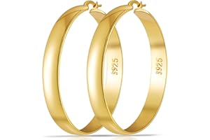 Rajputana 8mm Breite Große Creolen für Frauen Goldene Creolen Large Hoop Earrings Hypoallergene Große Creolen für Damen 20/30/40/50/60/70mm