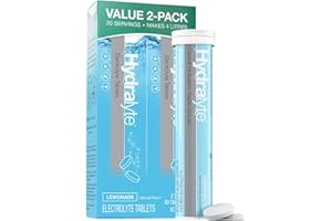 Hydralyte Effervescent Electrolytes - 40 Flavoured Tablets - Vegan - Gluten Free - Rapid Rehydration - Prevent Dehydration - Achieve Optimal Hydration (Lemonade)