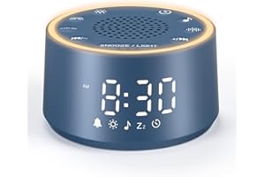 Dreamegg Machine à Sons & Réveil – Bruit Blanc, 7 Sons de Réveil, Veilleuse Réglable 0-100%, Idéal pour Dormir, Maison, Bureau et Voyage. Cadeau Parfait, Bleu Marine