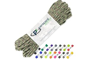 PARACORD PLANET Cuerda de paracaídas 550 tipo III de 7 hebras de 100 pies Hanks Multi Camo