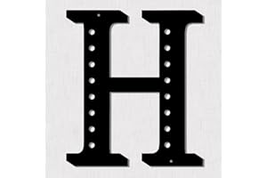 Resama 11'' Black Metal Letters for Wall Decor, Visual 3D Large Alphabet, Decorative Farmhouse Hanging Letter Sign for Living Room Bedroom Office Home Party (H)
