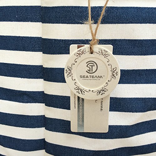 Sea Team Waterproof Coating Ramie Cotton Fabric Folding Laundry Hamper, Storage Basket,L - 5