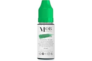 MOMENTS OF BLISS COSMETICS Double Concentrated Cosmetic Liquid Dyes Colourant Soap Colouring Colour for DIY Soap Making Bath Bomb Making Skin Safe (Green, 10ml)