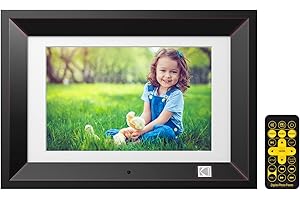 KODAK Cadre Photo Numérique 10 Pouces avec Télécommande, Bois Cadre Numérique Photo No WiFi, 8Go Mémoire, Électronique Cadre 