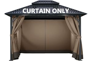 COWVIE 4-Panel-Seitenwände, 3 x 4 m, Ersatz-Sichtschutzvorhänge für Hardtop-Pavillon und Überdachung (nur Vorhang)