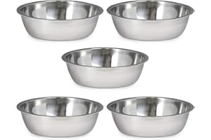 ME & MY PETS Me and My Pets Stainless Steel Food/Water Bowl - Pack of 5-12cm