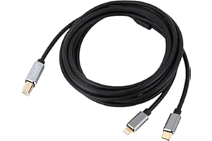 innov8 2-in-1 USB-C + 8 Pin to USB 2.0 Type B MIDI/Printer Cable for Electronic Musical Instruments 3m