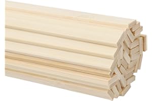 DOITEM Bastoncini Naturali Extra Lunghi in Legno di Bambù (35 pezzi) - 30 cm - Strisce di Legno Resistenti per Progetti di Artigianato