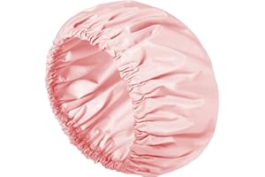 Aquior Shower Caps, Reusable Shower Cap for Women, Waterproof Layer Hair Cap, Large Size for All Hair Lengths,for Girls Spa Home Salon Use (Pink), 1.0 count, Pack of 1