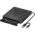 ZZOSRDR External CD DVD Drive, Type-C USB 3.0 Portable Optical Drive, CD DVD Player RW Writer Burner Reader for Laptop, Desktop, PC, Mac, IOS, Windows 11/10 / 8/7 / XP/Linux/Vista