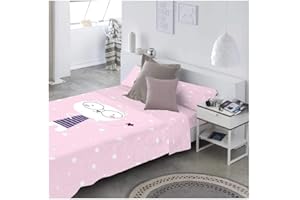 COTTON ARTean Juego de sabanas Infantil/Juvenil Clara Cama de 105 x 190/200. 100% ALGODÓN.