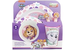 My sweety pop - Kindergeschirr Set - Lunchbox - 5-teiliges Set - Teller - Schüssel - Glas - Gabel - Löffel - Paw Patrol - Mädchen - Paw Patrol