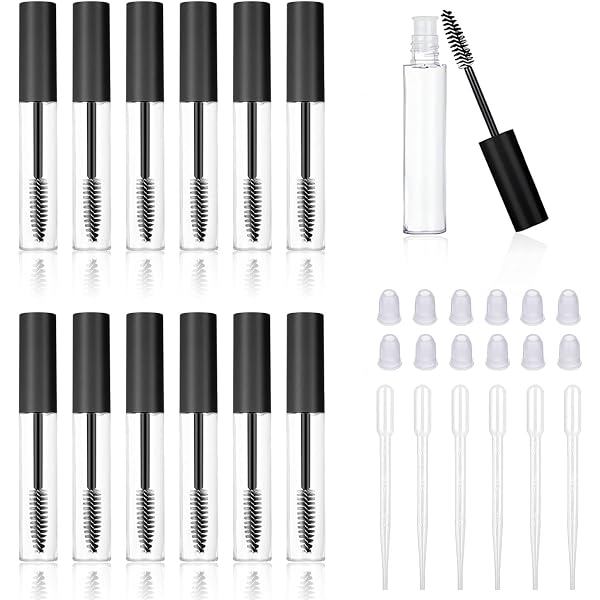 10 Stück Leere Mascara-Tubes Mit Pinsel – 3 Ml, Transparent/schwarz, Für DIY Kosmetik Und Öle