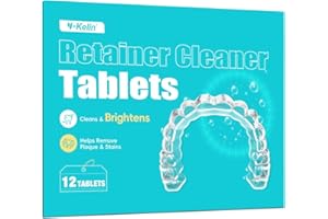 Y-Kelin Retainer Cleaner,Retainer Cleansing Tablets, Denture Cleaning Tablet, Retainer,Dentures,Mouth Guard Cleaner 12 Tablets