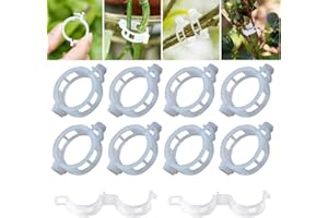 UPSTORE 100 clips soporte para plantas de plástico blanco, portables, duraderos, para jardín, enrejado, soporte para cordel, para cultivos, verduras, tomates, pepinos, vid para crecer verticalmente