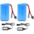 Pinsinholy SM-2P Batterie Li-ion Rechargeable 7,4V 500mAh Pour Voiture Radiocommandée, Camion RC, Bateau Et Blasters - Puissante Et Durable
