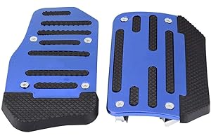 KIMISS Universal Car Brake Pedal & Gas Pedal Covers, Aluminum Alloy Non-slip Pads for Auto Brake Pedal & Accelerator Pedal, Fit AT Automatic Transmission Vehicle Modification(Blue)
